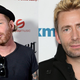 Corey Taylor and alleged foot-face Chad Kroeger. (Photos: Scott Dudelson/Getty Images, Monica Schipper/Getty Images)